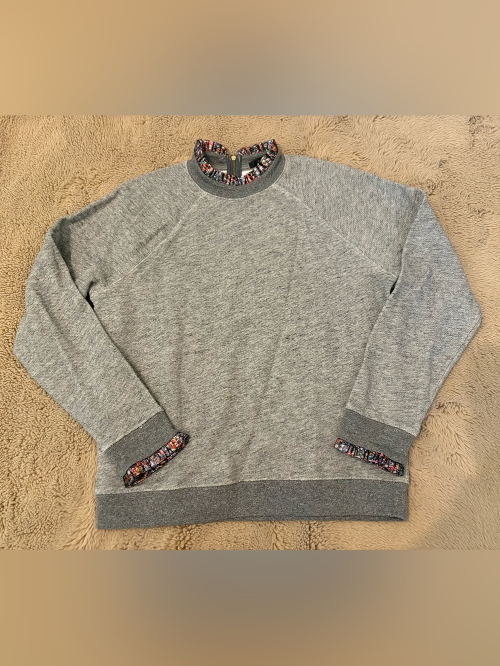 J. crew metallic ruffle sweatshirt, Women’s Medium